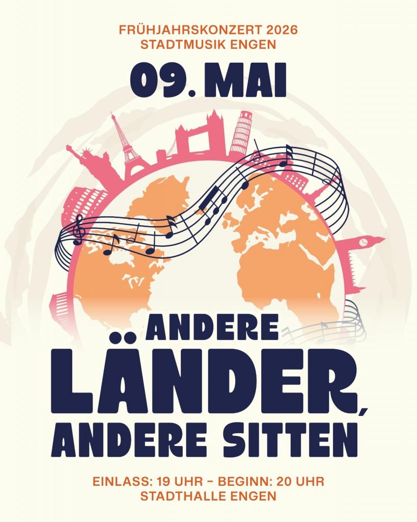Frühjahrskonzert Stadtmusik Engen Andere Länder andere Sitten, Programm, Titelblatt